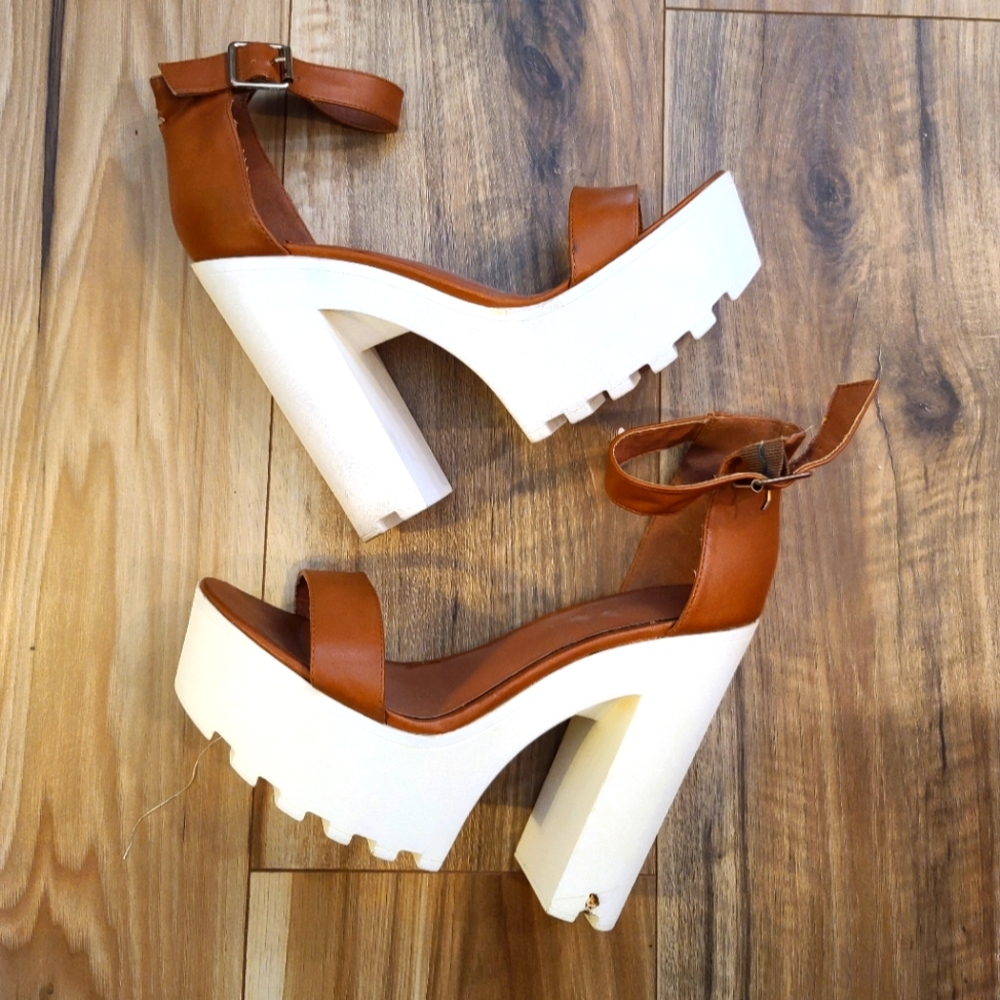 Caramel Brown Wedge Heels